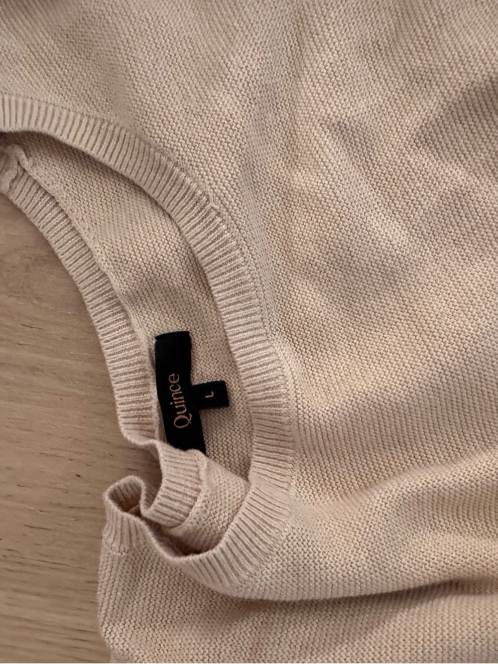 Quince x2 Neutral Cream Knit Crewneck Sweater